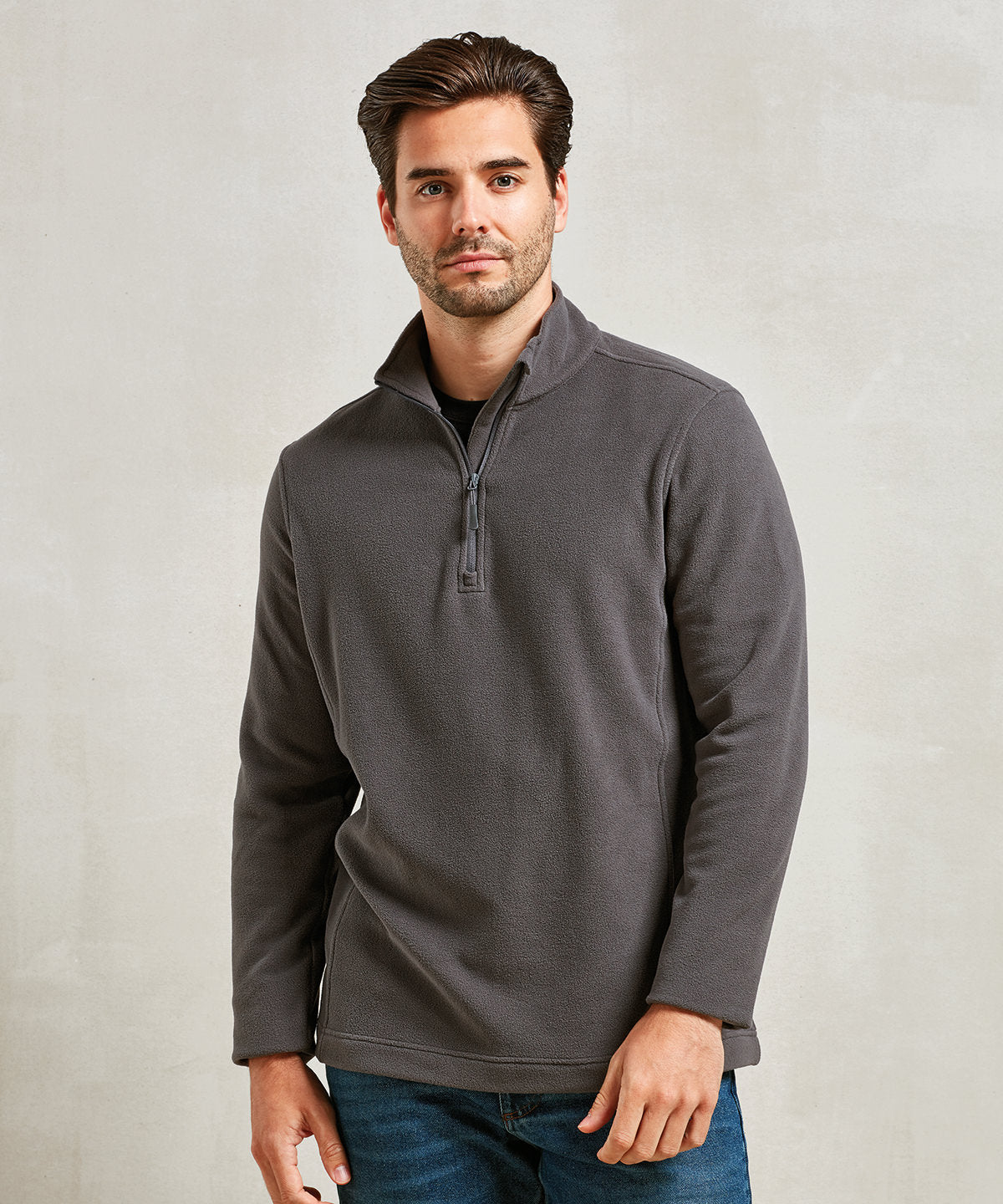 Tryck din logga på Fleece från Premier - Anpassa Unisex Recyclight 1/4 zip microfleece i färgen för företag, föreningar och privatpersoner