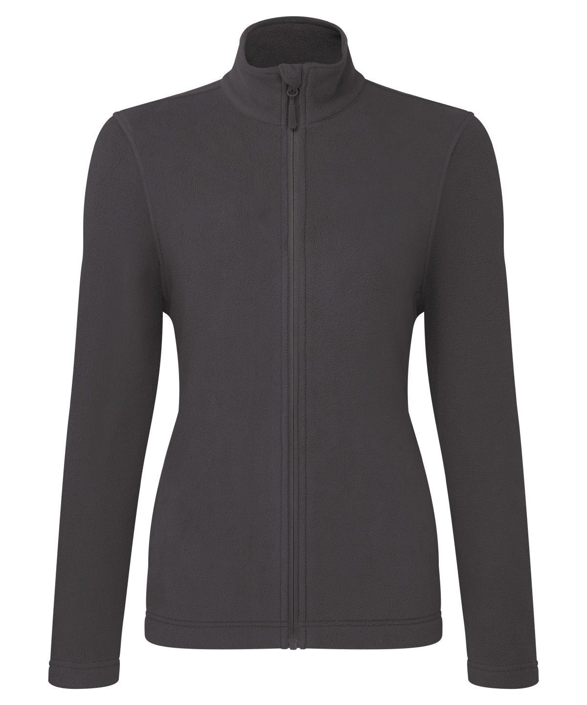 Tryck din logga på Fleece från Premier - Anpassa Dam Recyclight microfleece med hel dragkedja i färgen Mörkgrå för företag, föreningar och privatpersoner
