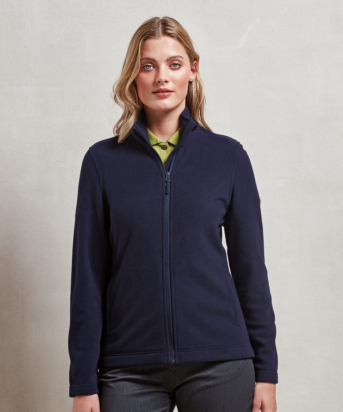 Tryck din logga på Fleece från Premier - Anpassa Dam Recyclight microfleece med hel dragkedja i färgen för företag, föreningar och privatpersoner