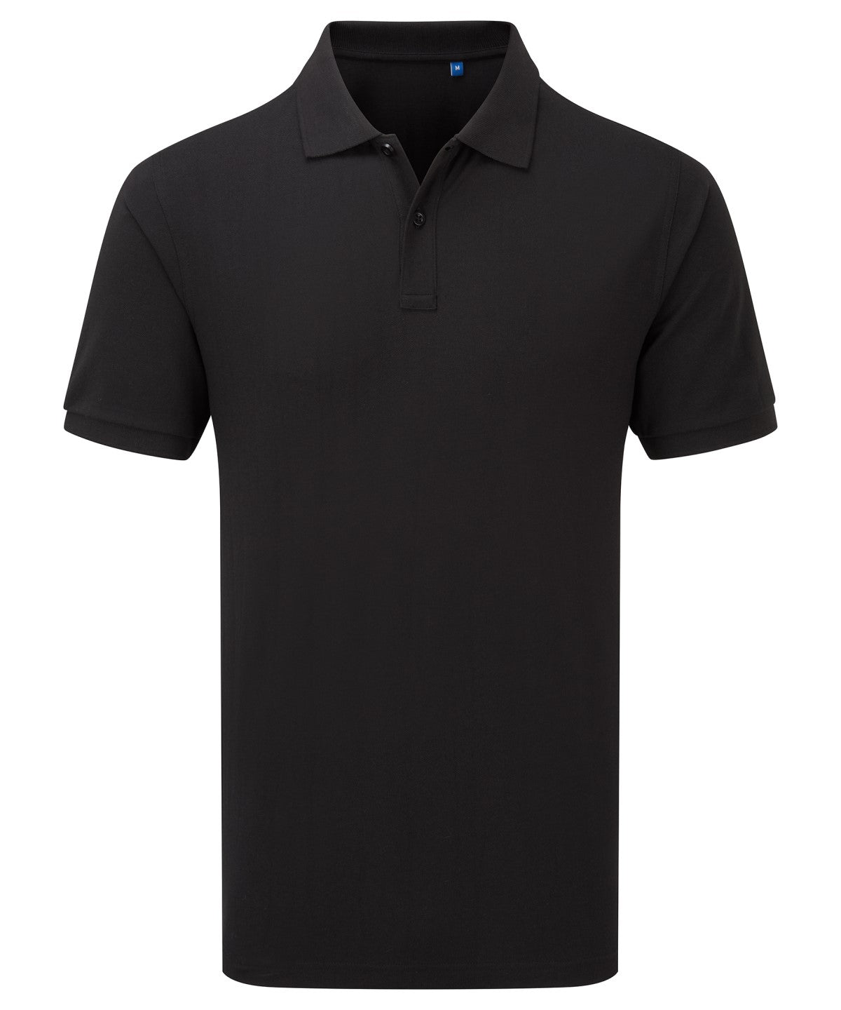 Tryck din logga på Piké från Premier - Anpassa Essential Unisex Short Sleeve Workwear Polo i färgen Svart för företag, föreningar och privatpersoner