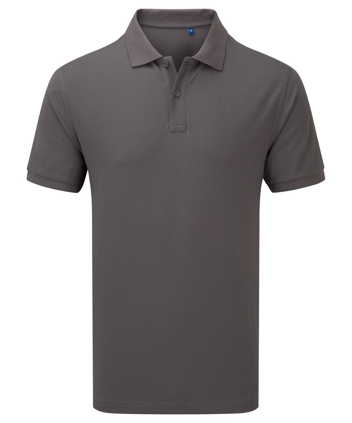 Tryck din logga på Piké från Premier - Anpassa Essential Unisex Short Sleeve Workwear Polo i färgen Mörkgrå för företag, föreningar och privatpersoner