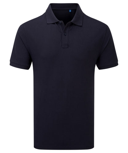 Tryck din logga på Piké från Premier - Anpassa Essential Unisex Short Sleeve Workwear Polo i färgen Marinblå för företag, föreningar och privatpersoner