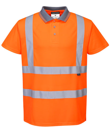 Tryck din logga på Piké från Portwest - Anpassa Hi-Vis Short Sleeve Polo i färgen för företag, föreningar och privatpersoner