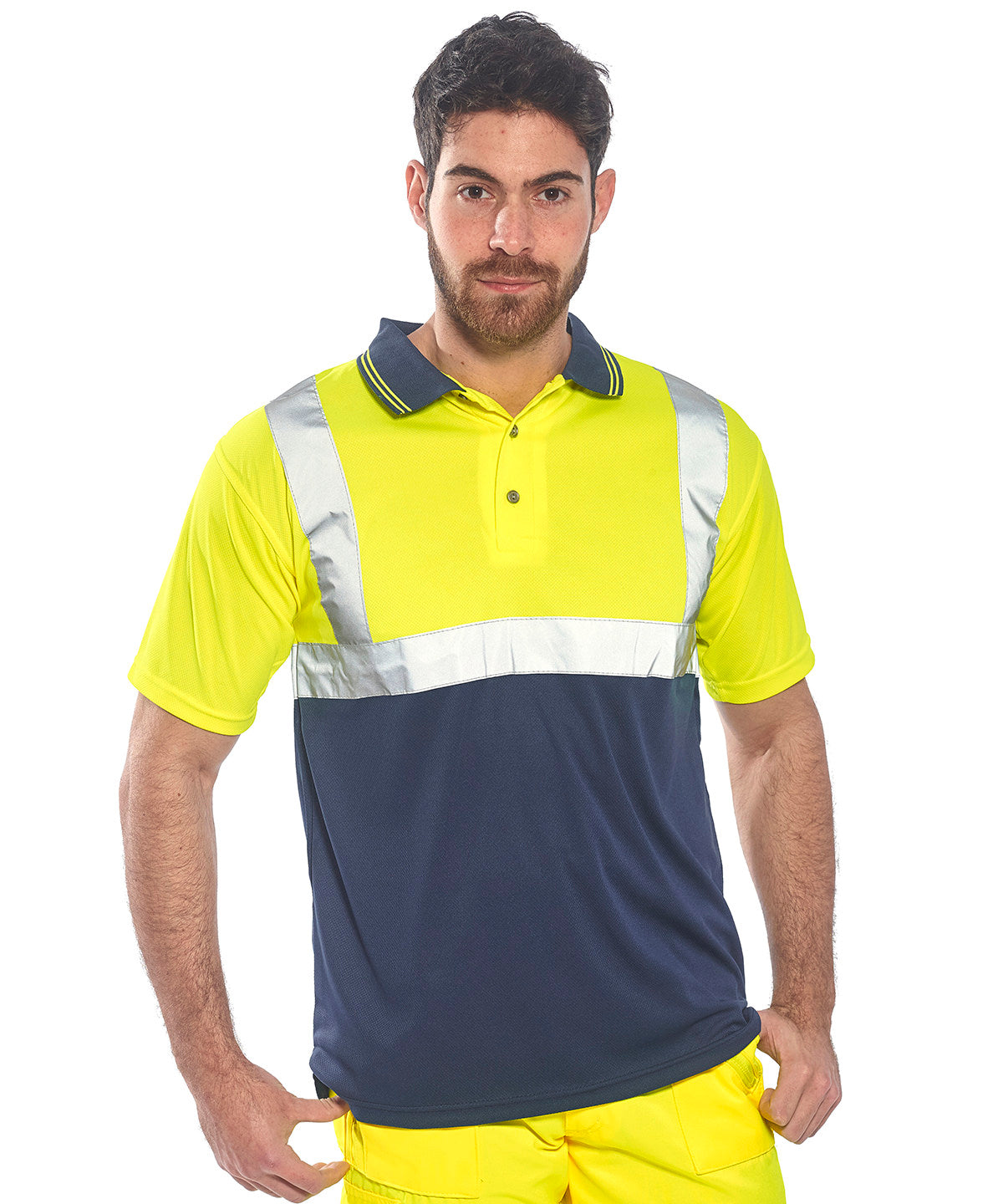 Tryck din logga på Piké från Portwest - Anpassa Two Tone Polo i färgen för företag, föreningar och privatpersoner