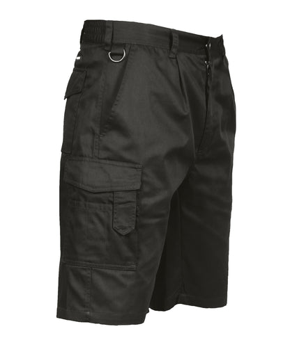 Tryck din logga på Shorts från Portwest - Anpassa Combat Shorts normal passform i färgen Svart för företag, föreningar och privatpersoner