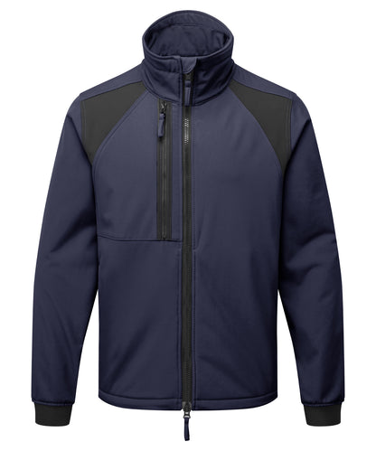 Tryck din logga på Softshelljackor från Portwest - Anpassa WX2 2-lagers softshell i färgen Marinblå för företag, föreningar och privatpersoner