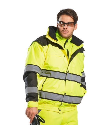 Tryck din logga på Jackor från Portwest - Anpassa Hi-vis klassisk bomberjacka i färgen för företag, föreningar och privatpersoner