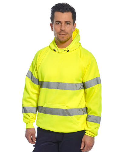 Tryck din logga på Hoodies från Portwest - Anpassa Portwest - Hi-Vis Sweatshirt med Huva i färgen för företag, föreningar och privatpersoner