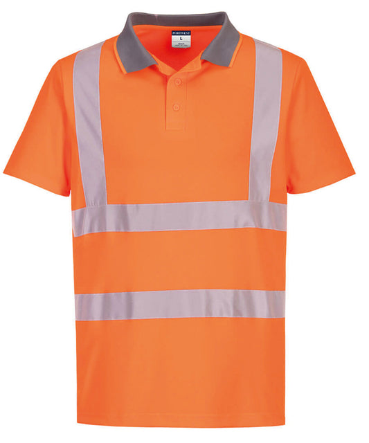 Tryck din logga på Piké från Portwest - Anpassa Eco Hi-Vis Piké i färgen för företag, föreningar och privatpersoner