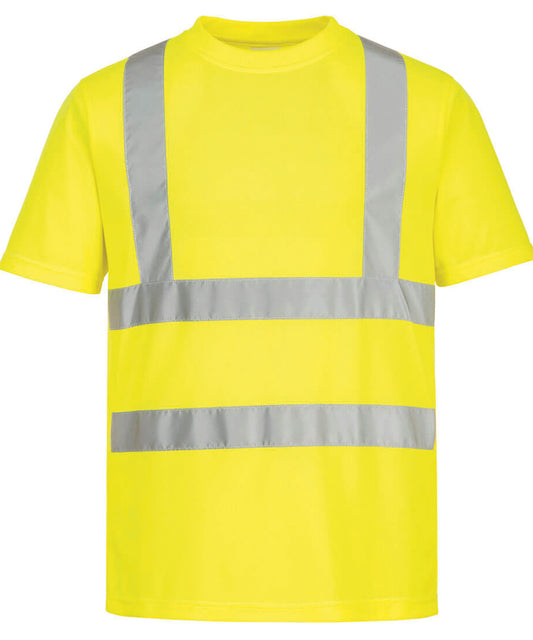 Tryck din logga på T-shirts från Portwest - Anpassa Eco Hi-vis t-shirt i färgen för företag, föreningar och privatpersoner