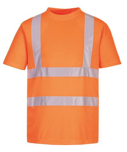 Tryck din logga på T-shirts från Portwest - Anpassa Eco Hi-vis t-shirt i färgen Neon orange för företag, föreningar och privatpersoner