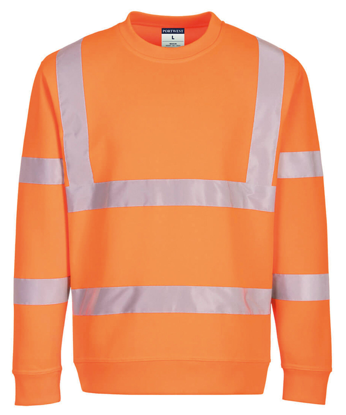 Tryck din logga på Sweatshirts från Portwest - Anpassa Eco Hi-vis sweatshirt i färgen Neon orange för företag, föreningar och privatpersoner