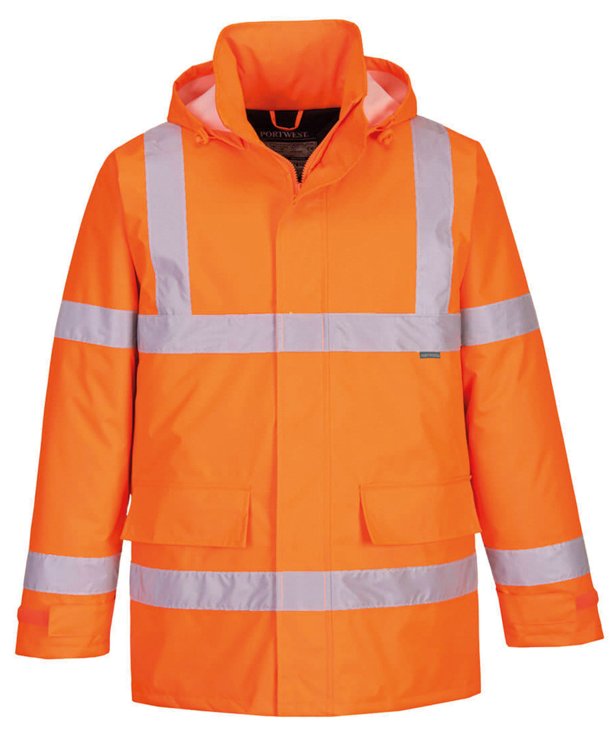 Tryck din logga på Jackor från Portwest - Anpassa Eco Hi-vis vinterjacka i färgen Neon orange för företag, föreningar och privatpersoner