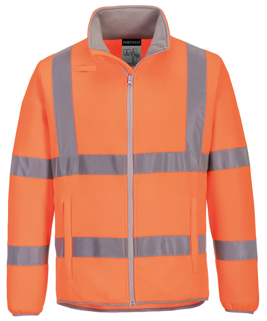 Tryck din logga på Fleece från Portwest - Anpassa Eco Hi-vis fleecejacka i färgen för företag, föreningar och privatpersoner