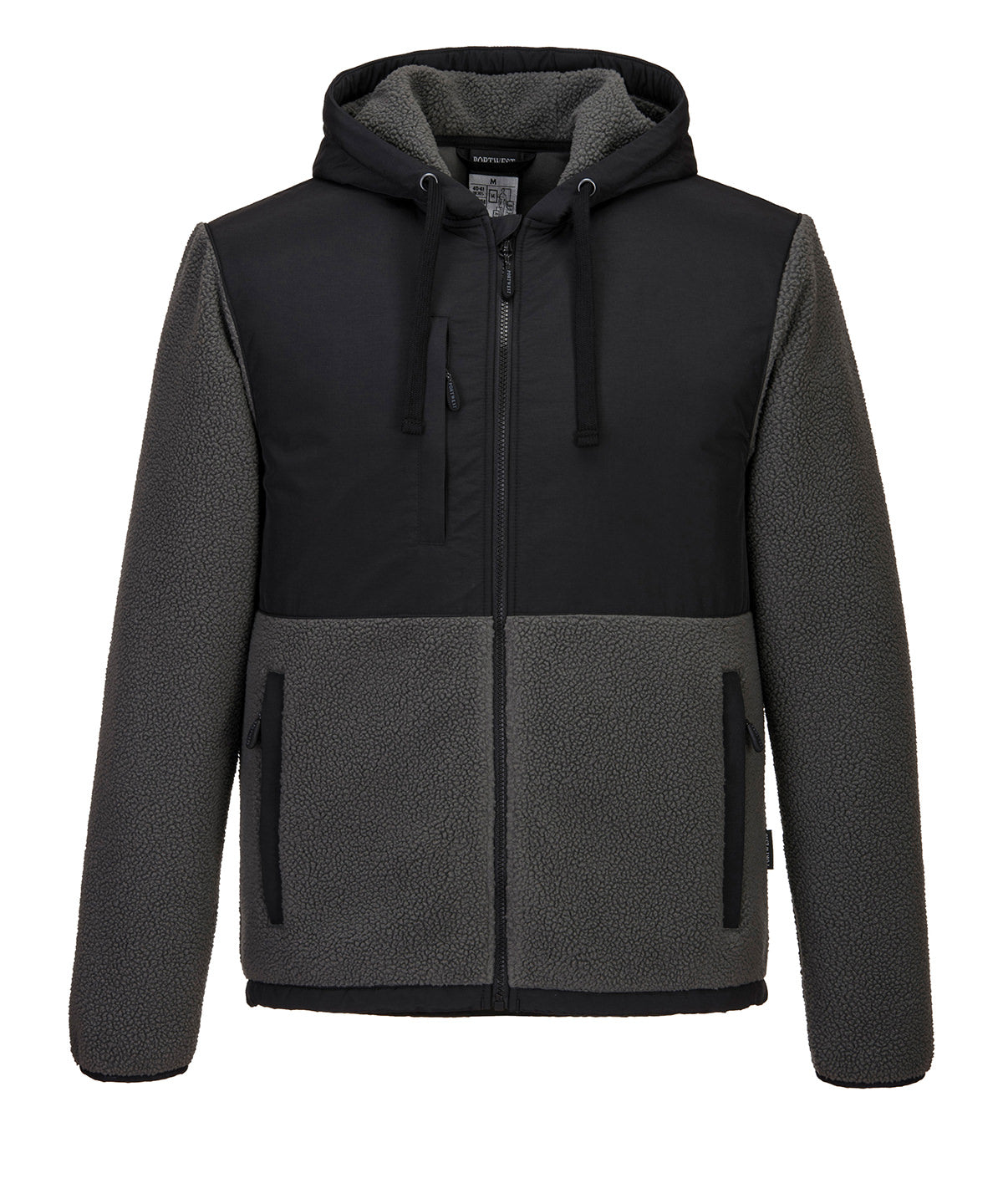 Tryck din logga på Fleece från Portwest - Anpassa KX3 Borg fleece i färgen Svart för företag, föreningar och privatpersoner