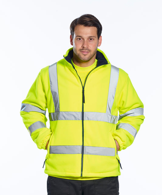 Tryck din logga på Fleece från Portwest - Anpassa Hi-vis meshfodrad fleece i färgen för företag, föreningar och privatpersoner