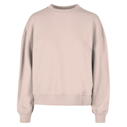Tryck din logga på från Impala Print Shop - Anpassa BUILD YOUR BRAND Women’s oversized crew neck sweatshirt BY212 i färgen Soft Pink för företag, föreningar och privatpersoner