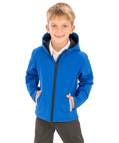 Tryck din logga på Softshelljackor från Result Core - Anpassa Core junior TX performance softshelljacka med huva i färgen för företag, föreningar och privatpersoner