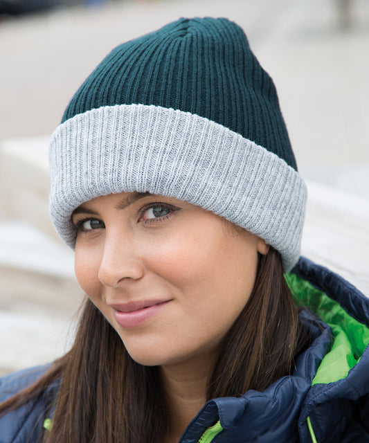 Tryck din logga på Mössor från Result Winter Essentials - Anpassa Stickad mössa med dubbla lager i färgen för företag, föreningar och privatpersoner