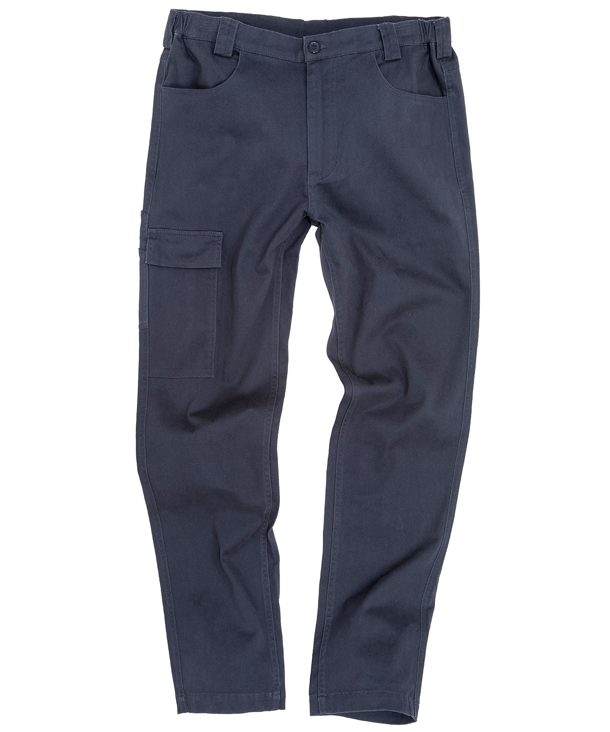 Tryck din logga på Chinos från Result Workguard - Anpassa Super-stretch smal chino i färgen Marinblå för företag, föreningar och privatpersoner