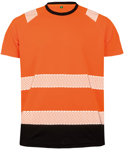Tryck din logga på T-shirts från Result Genuine Recycled - Anpassa Recycled Security T-shirt i färgen Neon orange för företag, föreningar och privatpersoner
