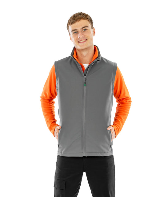 Tryck din logga på Termovästar från Result Genuine Recycled - Anpassa Återvunnen 2-lagers tryckbar softshell bodywarmer i färgen för företag, föreningar och privatpersoner