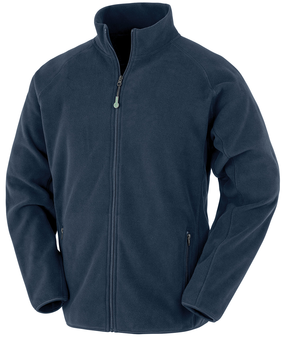 Tryck din logga på Fleece från Result Genuine Recycled - Anpassa Polarthermisk jacka av återvunnen fleece i färgen Marinblå för företag, föreningar och privatpersoner