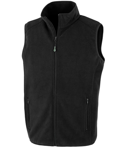 Tryck din logga på Termovästar från Result Genuine Recycled - Anpassa Bodyvärmare i återvunnen fleece Polarthermic i färgen Svart för företag, föreningar och privatpersoner
