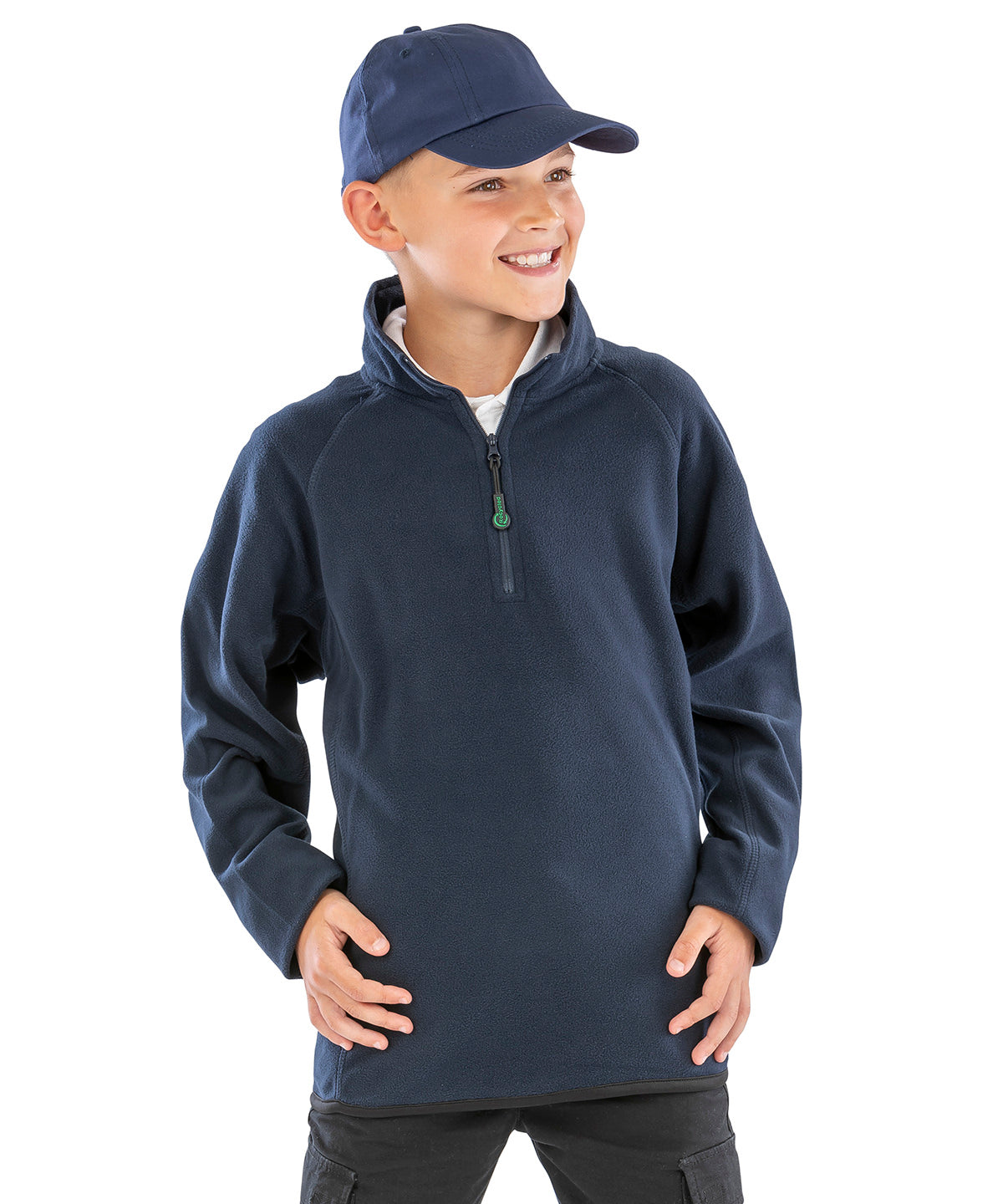 Tryck din logga på Fleece från Result Genuine Recycled - Anpassa Junior tröja i återvunnen mikrofleece i färgen för företag, föreningar och privatpersoner