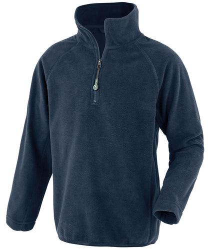 Tryck din logga på Fleece från Result Genuine Recycled - Anpassa Junior tröja i återvunnen mikrofleece i färgen Marinblå för företag, föreningar och privatpersoner