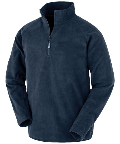 Tryck din logga på Fleece från Result Genuine Recycled - Anpassa Topp i återvunnen mikrofleece i färgen Marinblå för företag, föreningar och privatpersoner