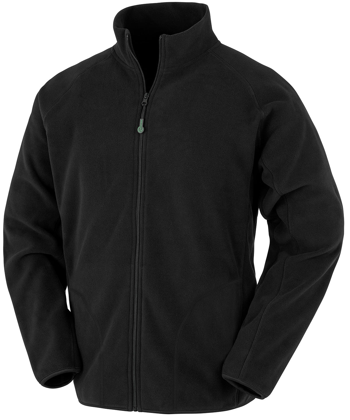 Tryck din logga på Fleece från Result Genuine Recycled - Anpassa Jacka i återvunnen mikrofleece i färgen Svart för företag, föreningar och privatpersoner