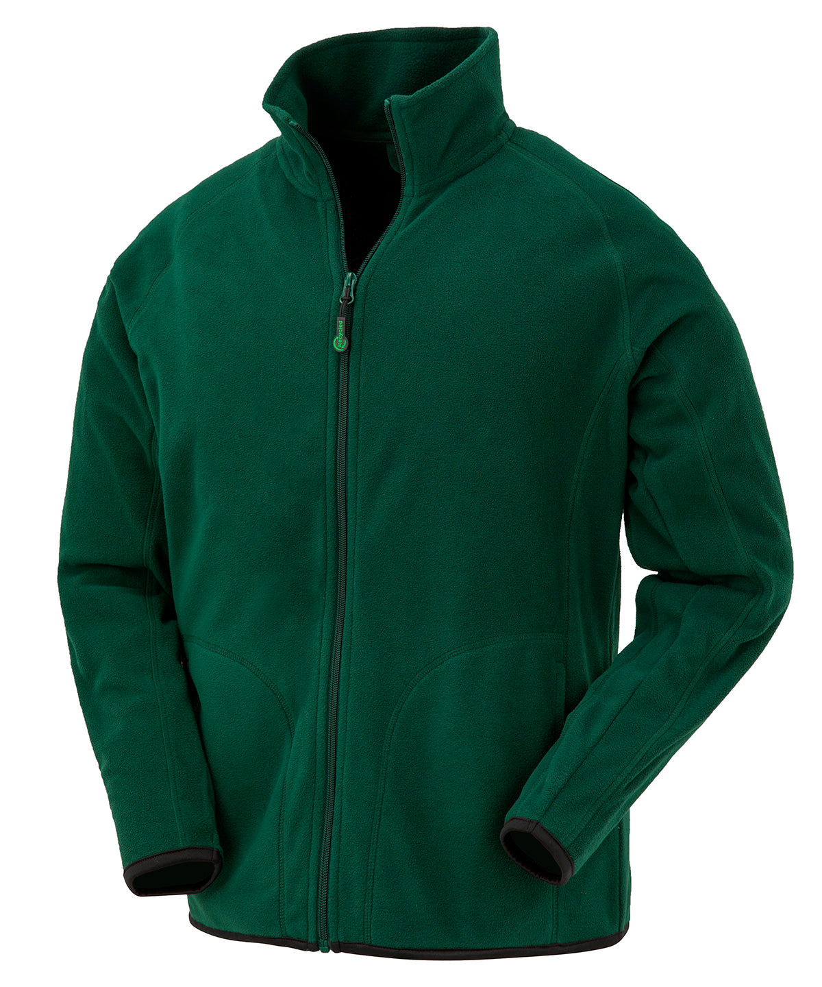 Tryck din logga på Fleece från Result Genuine Recycled - Anpassa Jacka i återvunnen mikrofleece i färgen Mellan grön för företag, föreningar och privatpersoner