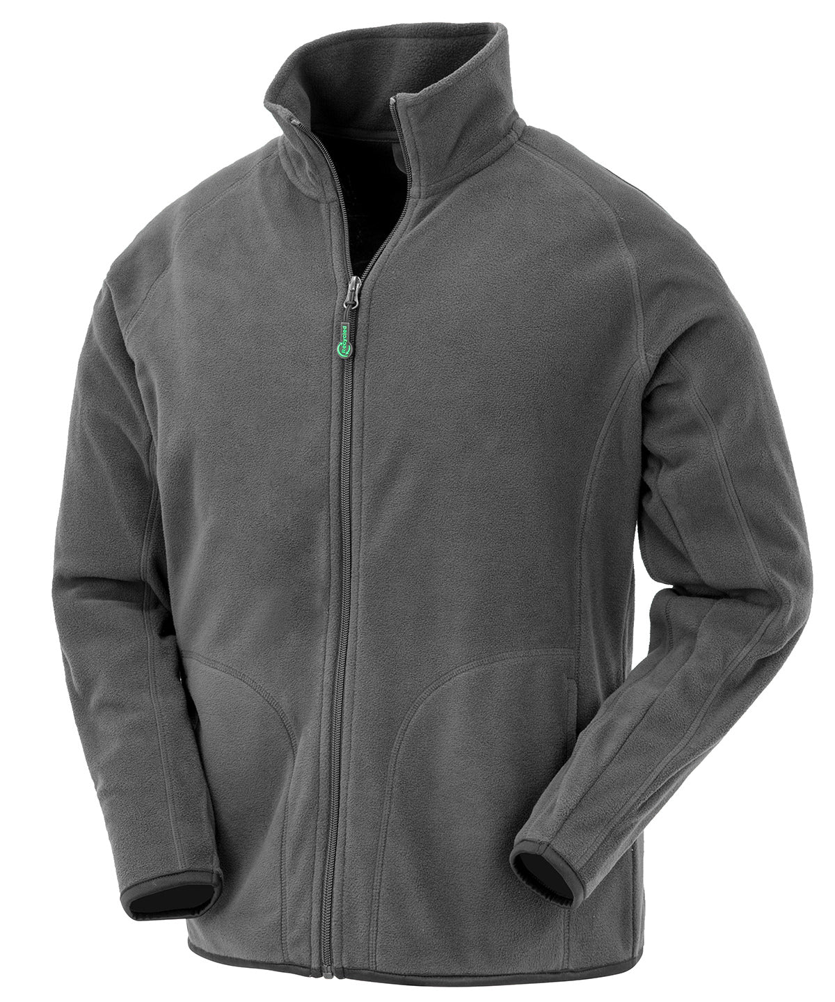 Tryck din logga på Fleece från Result Genuine Recycled - Anpassa Jacka i återvunnen mikrofleece i färgen Mörkgrå för företag, föreningar och privatpersoner