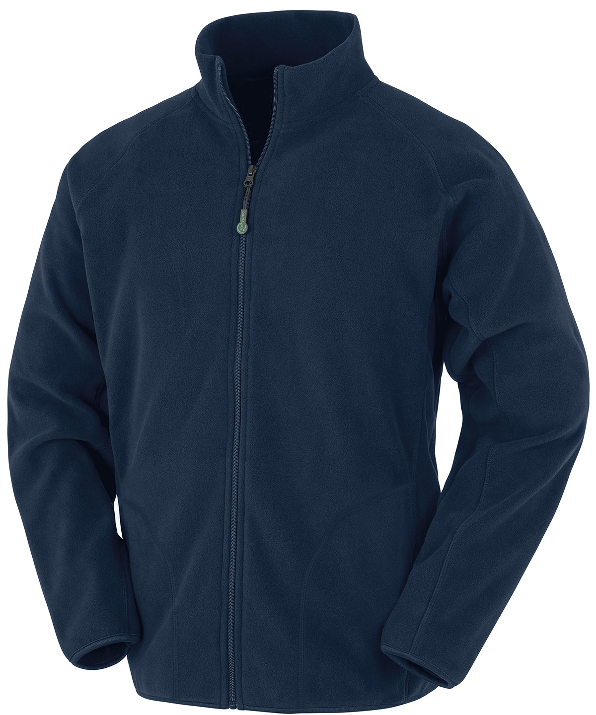 Tryck din logga på Fleece från Result Genuine Recycled - Anpassa Jacka i återvunnen mikrofleece i färgen Marinblå för företag, föreningar och privatpersoner