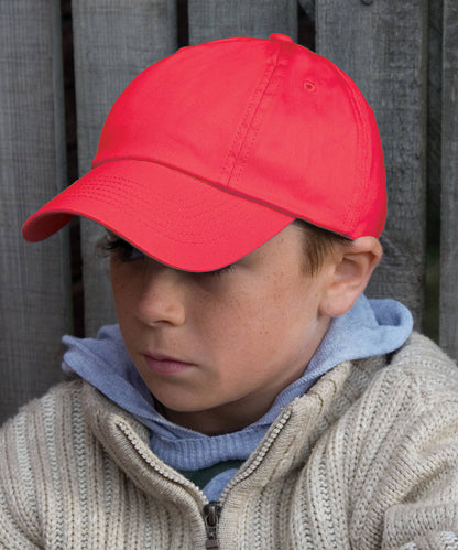 Tryck din logga på Kepsar från Result Headwear - Anpassa Junior lågprofilerad bomullsmössa i färgen för företag, föreningar och privatpersoner