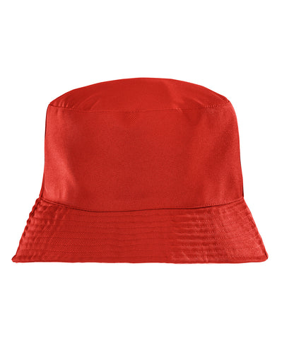 Tryck din logga på Hattar från Result Genuine Recycled - Anpassa Core återvunnen vändbar bucket hatt i färgen Mellan röd för företag, föreningar och privatpersoner
