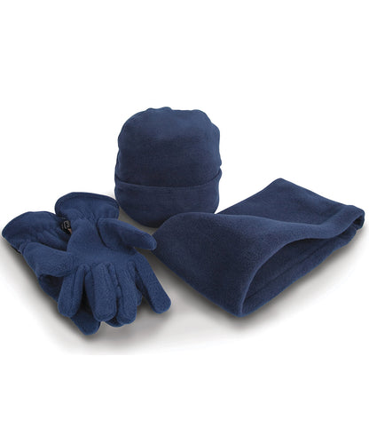Tryck din logga på Vintertillbehörssatser från Result Winter Essentials - Anpassa Tillbehörsset i Polartherm fleece i färgen för företag, föreningar och privatpersoner