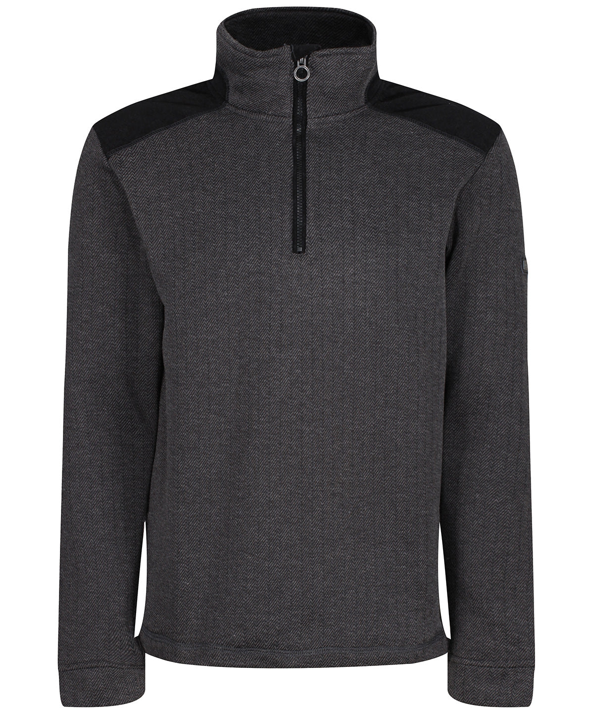 Tryck din logga på Fleece från Regatta Professional - Anpassa Holbeck fleece med halv dragkedja i färgen Svart för företag, föreningar och privatpersoner
