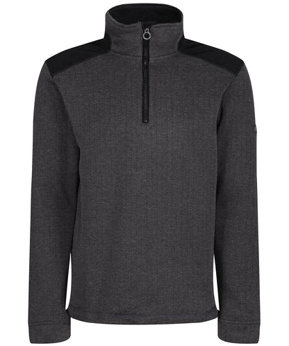 Tryck din logga på Fleece från Regatta Professional - Anpassa Holbeck fleece med halv dragkedja i färgen Svart för företag, föreningar och privatpersoner