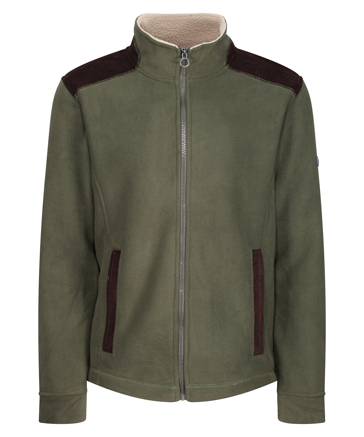 Tryck din logga på Fleece från Regatta Professional - Anpassa Fleece med full dragkedja Faversham i färgen Khaki för företag, föreningar och privatpersoner