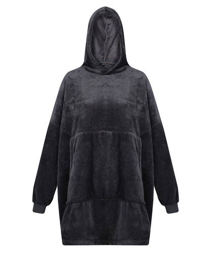 Tryck din logga på Hoodies från Regatta Professional - Anpassa Snuggler överdimensionerad fleecetröja med huva i färgen Mörkgrå One Size för företag, föreningar och privatpersoner
