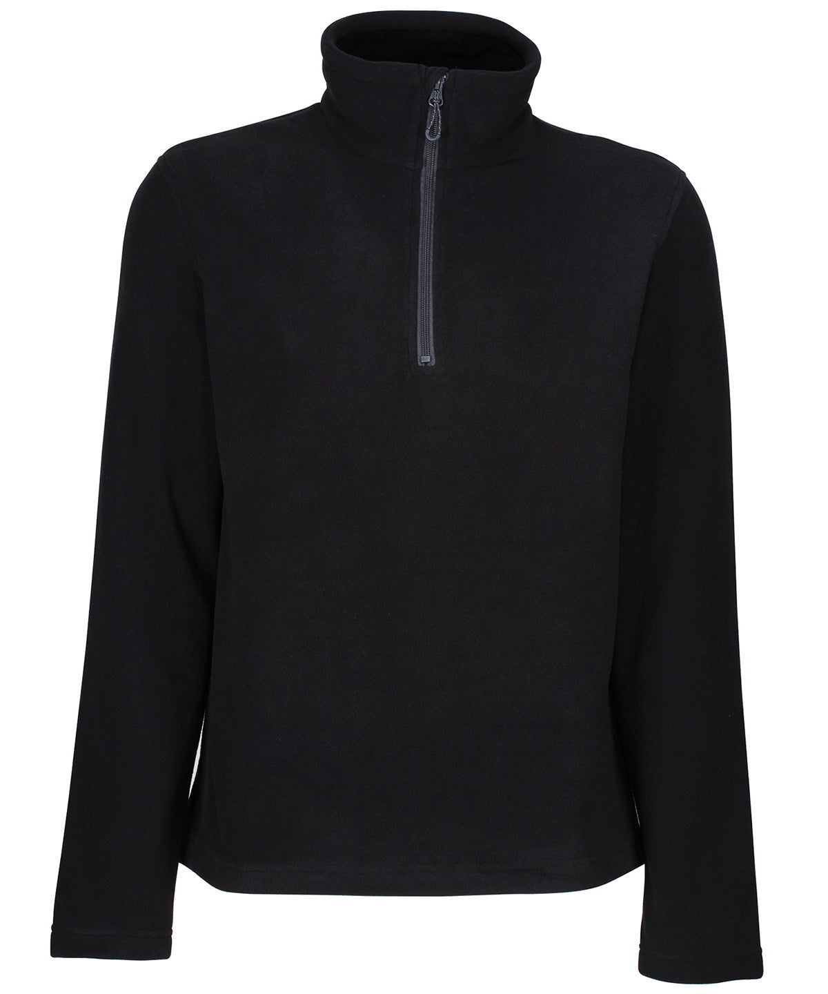 Tryck din logga på Fleece från Regatta Honestly Made - Anpassa Ärligt tillverkad återvunnen fleece med halv dragkedja i färgen Svart för företag, föreningar och privatpersoner