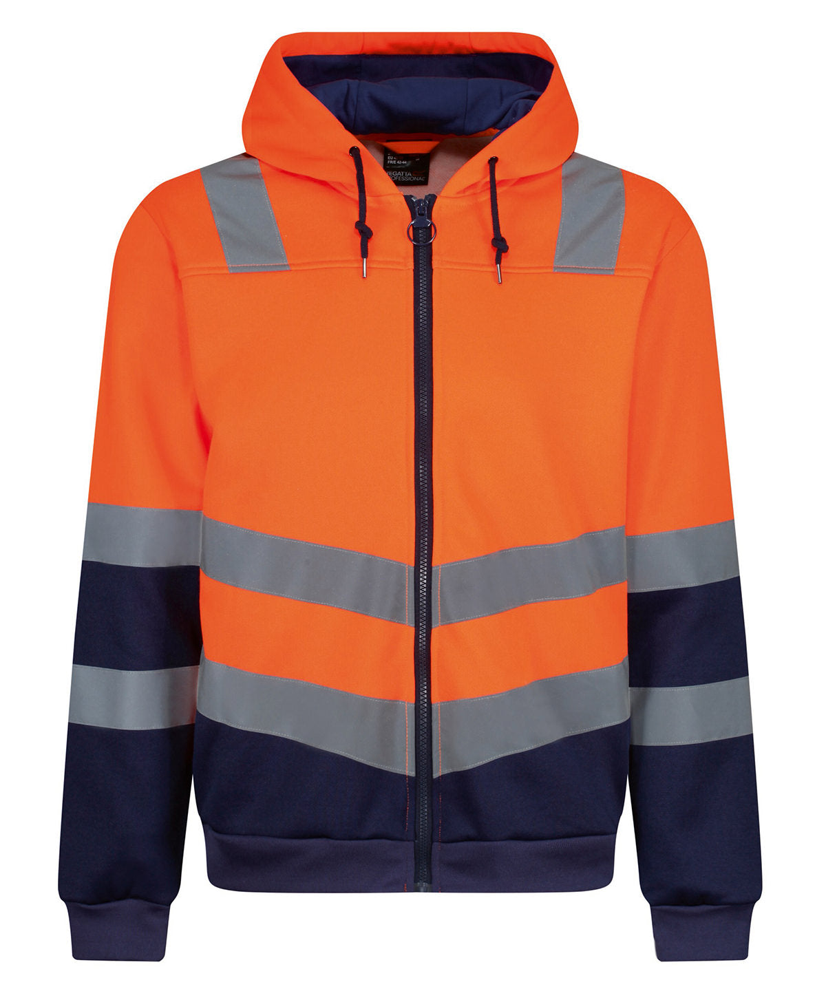 Tryck din logga på Hoodies från Regatta High Visibility - Anpassa Regatta High Visibility - Pro Hi-Vis Huvtröja med Full Dragkedja i färgen Mellan Orange för företag, föreningar och privatpersoner