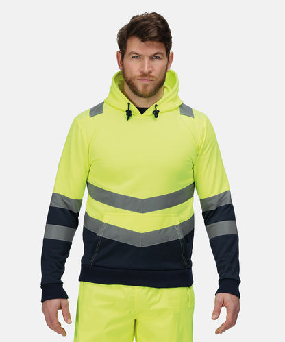 Tryck din logga på Hoodies från Regatta High Visibility - Anpassa Regatta High Visibility - Pro Hi-Vis Huvtröja för Overhead i färgen för företag, föreningar och privatpersoner