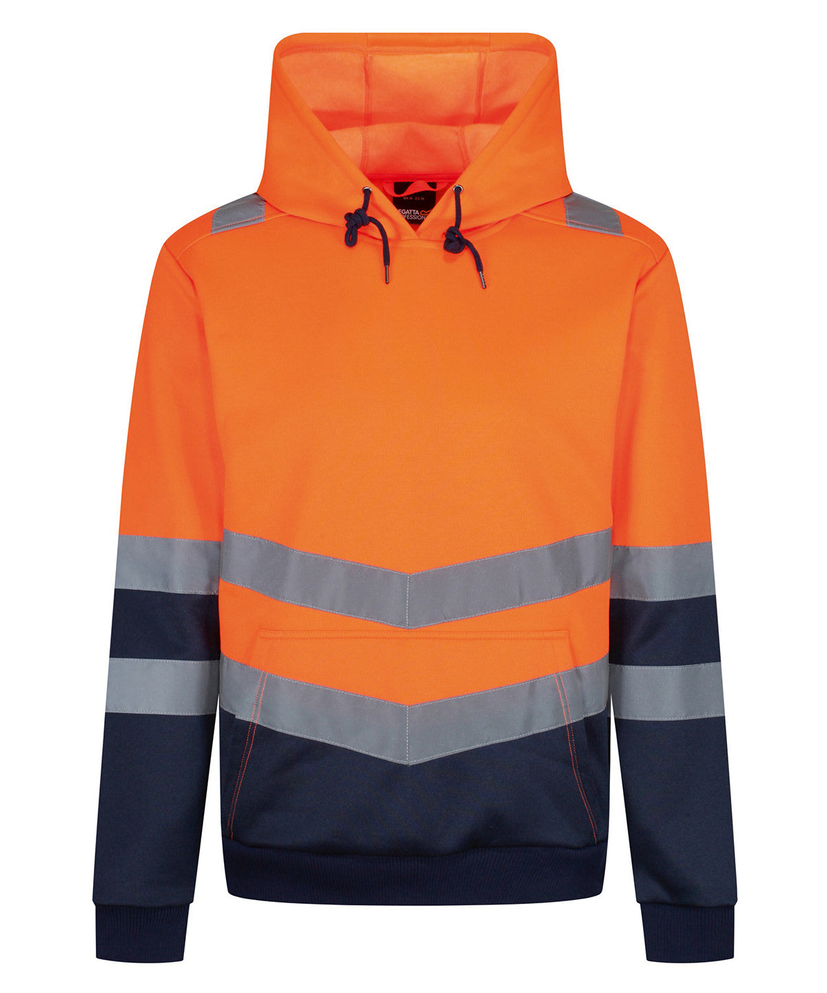 Tryck din logga på Hoodies från Regatta High Visibility - Anpassa Regatta High Visibility - Pro Hi-Vis Huvtröja för Overhead i färgen Mellan Orange för företag, föreningar och privatpersoner