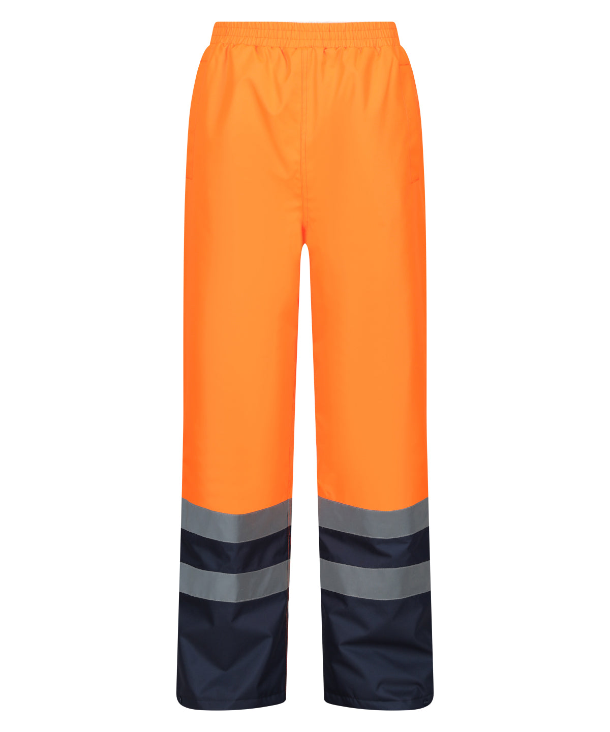 Tryck din logga på Byxor från Regatta High Visibility - Anpassa Pro hi-vis isolerade överdragsbyxor i färgen Mellan Orange för företag, föreningar och privatpersoner