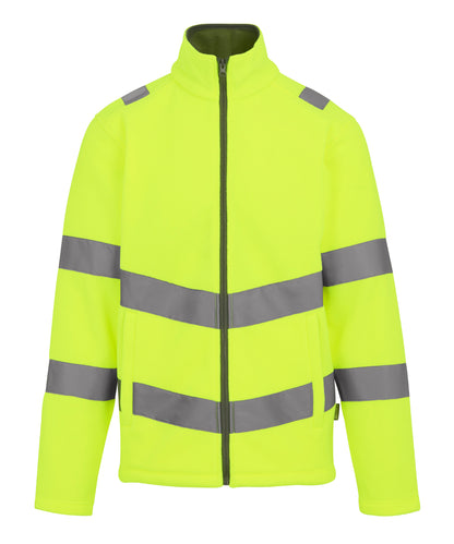 Tryck din logga på Fleece från Regatta High Visibility - Anpassa Hi-vis Pro-kontrakt Thor fleece i färgen Mellan gul för företag, föreningar och privatpersoner