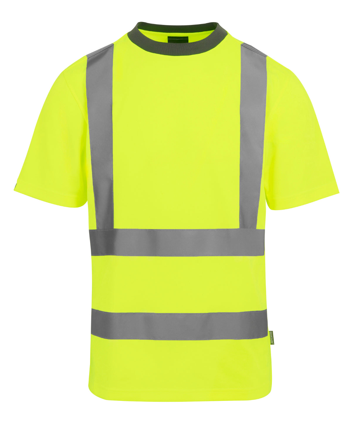 Tryck din logga på T-shirts från Regatta High Visibility - Anpassa Hi-vis Pro kontrakts t-shirt i färgen Mellan gul för företag, föreningar och privatpersoner