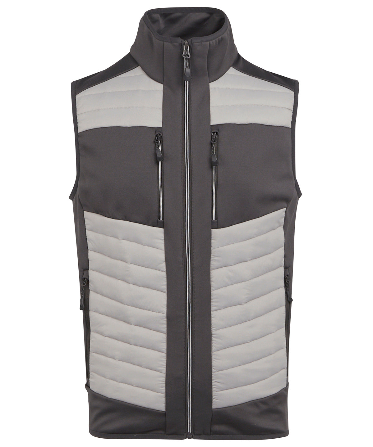 Tryck din logga på Termovästar från Regatta Professional - Anpassa E-Volve unisex termisk hybrid bodywarmer i färgen Mellangrå för företag, föreningar och privatpersoner